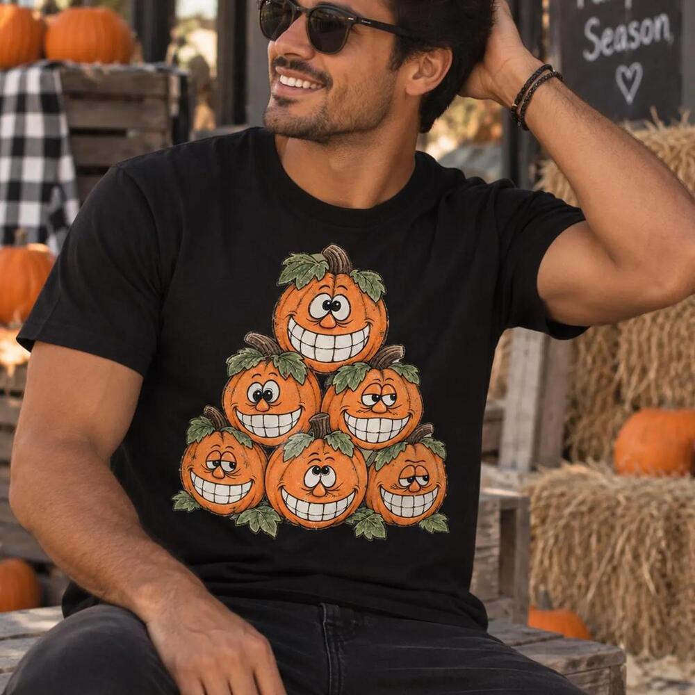 Halloween Pumpkin Shirt, Funny Jack O Lantern Graphic Tee, Retro Fall T-Shirt